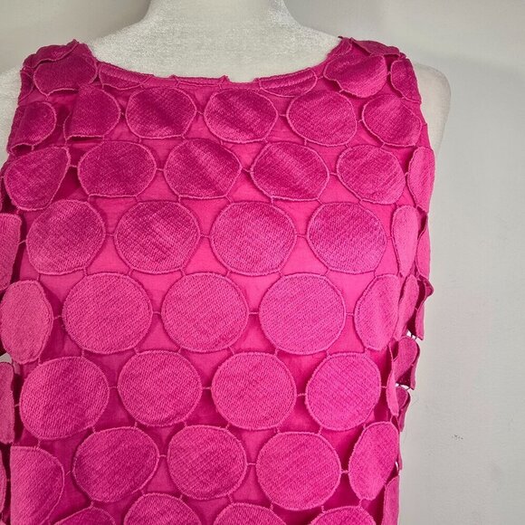 Umgee Pink Polkadot Crochet Lace Overlay Mini Shift Dress - Picture 7 of 12